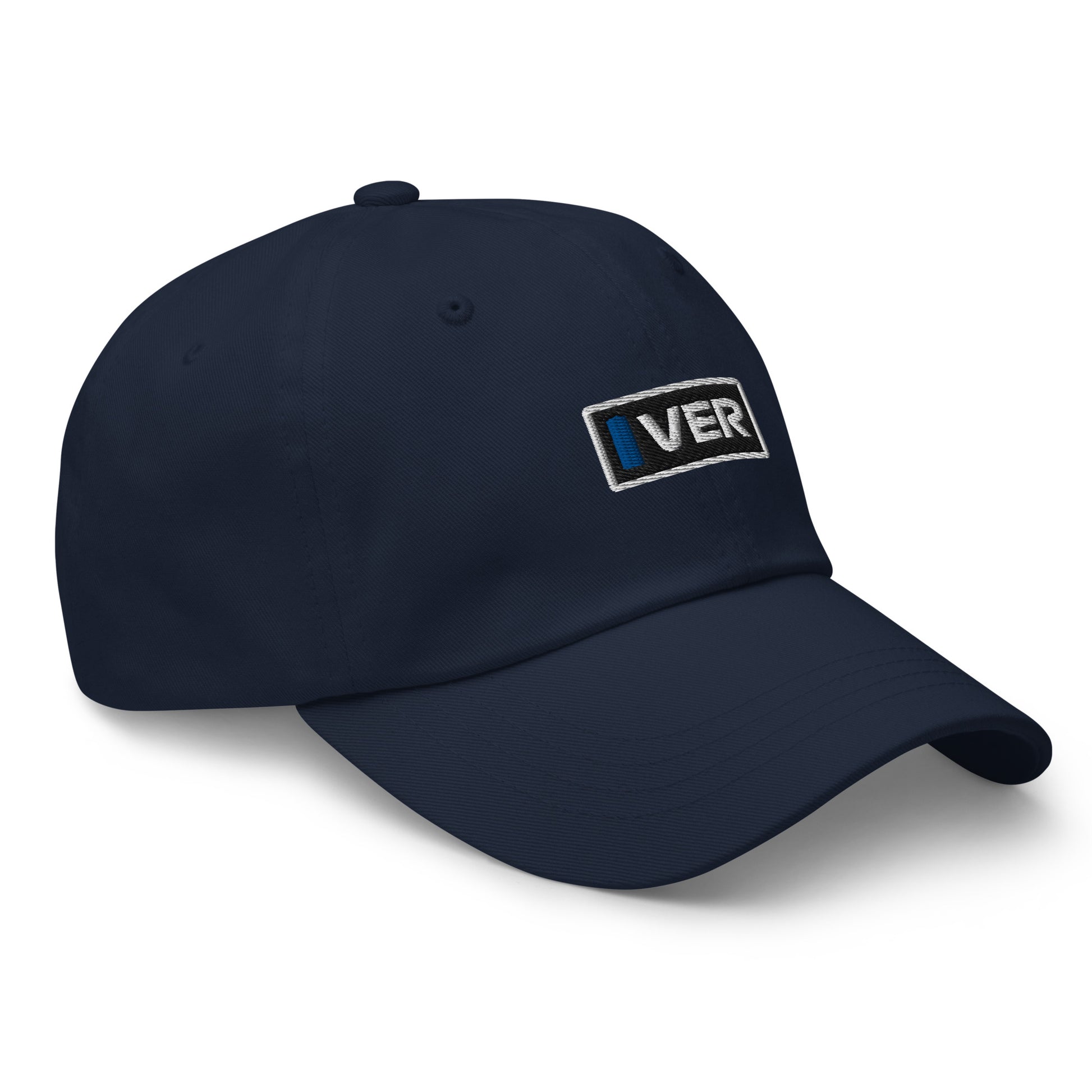 Classic navy blue embroidered cap for fans of formula 1 driver Max Verstappen.